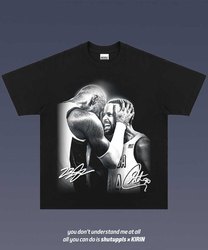 GOAT LEBRON x MVP CURRY Shirt, Hiphop Retro Vintage 90s Graphic Basketball Shirt, Basketball Fan, Unisex Crewneck Shirt Clothing Menswear Streetwear
