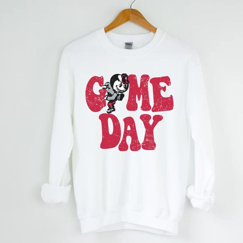 Vintage All Teams Game Day NCAA Sweatshirt White Sport Sweatshirt Gifts For NCAA Fan Ohio State Buckeyes Georgia Bulldogs Michigan Wolverines Auburn Tigers Notre Dame Tennessee Alabama LSU Tigers Nebr ...