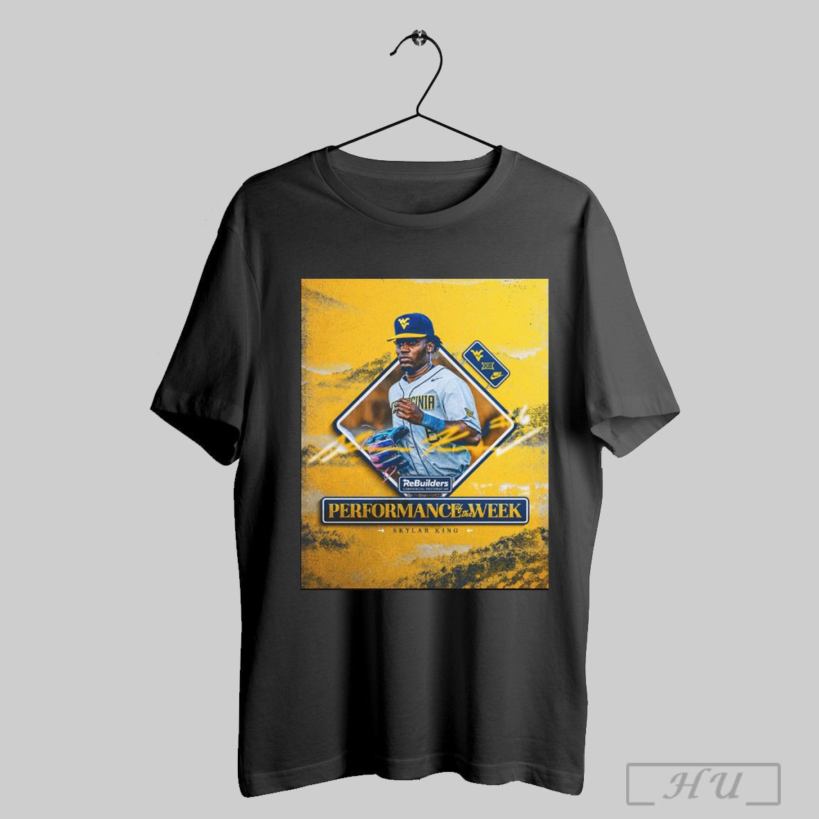 Trendy West Virginia Mountaineers Baseball Skylar King Performance Of The Week Rebuilders Commercial Restoration Poster T...