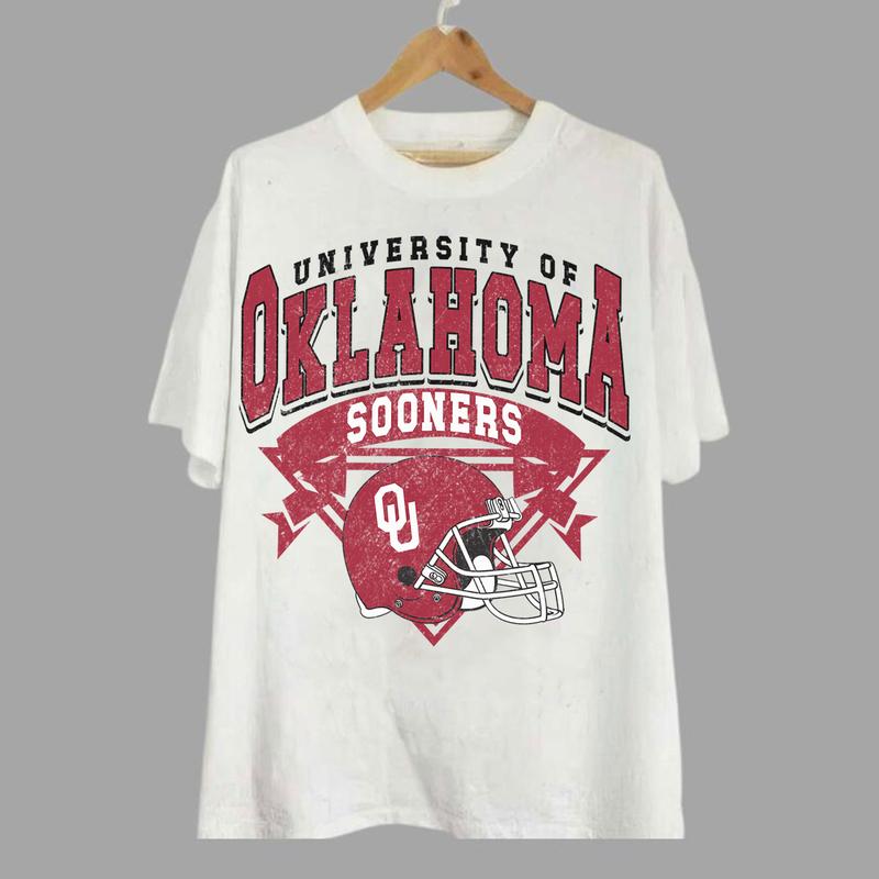 Oklahoma Sooners Vintage NCAA Sweatshirt, University Football Shirt, Classic Gift for Fans, Cotton Casual Wear, Unisex T-Shirt, Vintage Style