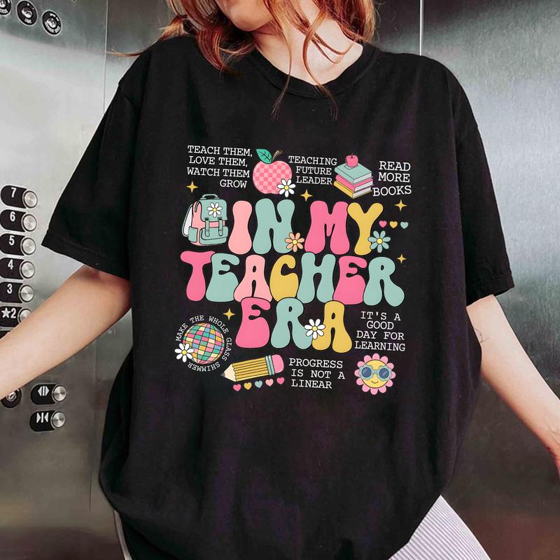 Vintage In My Teacher Era Shirts, Back to School 2024 Gift for Teachers, School Teacher Sweatshirt