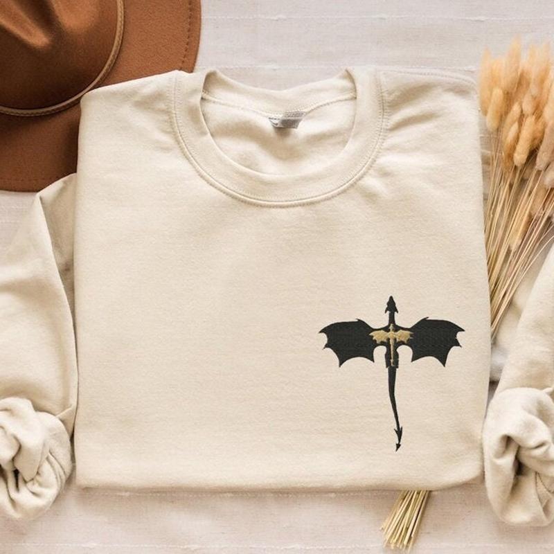 EMBROIDERED Basgiath War College Sweatshirt, Fourth Wing Dragon Rider Violet Sorrengail Xaden Riorson Fantasy... (Image 2)