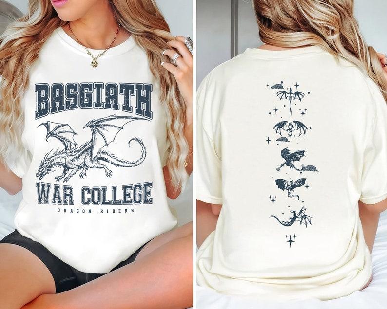 Fourth Wing Double-Sided Sweatshirt, Basgiath War College Shirt, Fourth Wing Shirt, Bookish Dragon Rider Shirt,... (Image 3)
