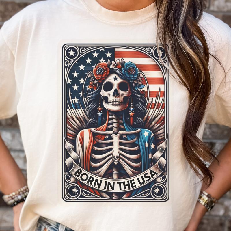 Tarot Skull Tees Dead Inside Tarot Tee The Patriot T-Shirt The True Crime Junkie Top The Homebody Tarot Tshirt ... (Image 5)
