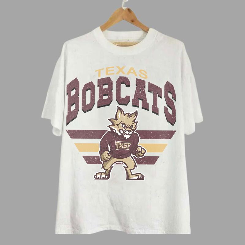 36. Texas State Bobcats Vintage NCAA Sweatshirt, University Sports Team Apparel, Classic Hoodie Gear for Fans