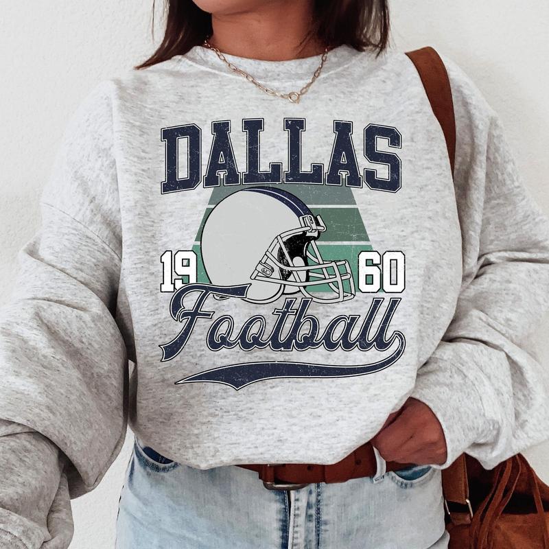 Dallas Vintage Football Crewneck Sweatshirt, Classic Football Gift for Fans, Unisex Sweatshirt, Collection Comfort Wear for Men, Women, Style