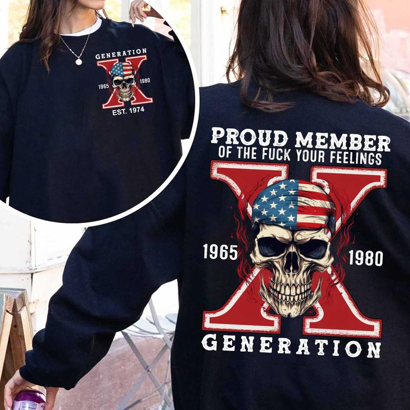 Gen X Skull Casual Shirt: Raised On Hose Water & Neglect, Vintage Inspired T-Shirt for GenX Style