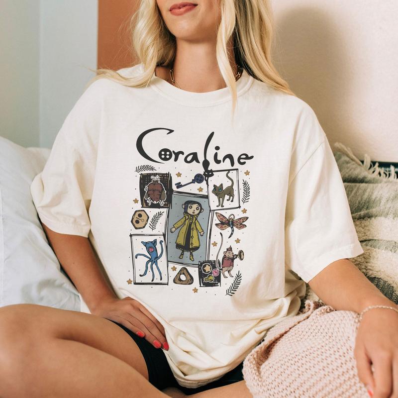 Halloween Coraline Shirt, Spooky movie Sweatshirt, Coraline Doll Shirt, Movie Vintage hr, Wybie her friend Dreaming Cotton