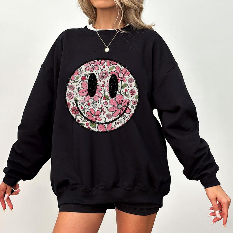 Floral Smiling Comfort Shirt, Retro Smiling Tee, Be Kind Shirts For Women, Mental Health Shirt, Vintage Smiling Tee, Cute Shirts For Women, Retro Smil