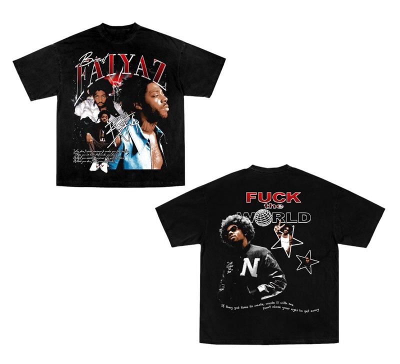 Brent Faiyaz Tee Cotton Unisex Shirt Rap Shirt Rapper Rap Tee Hiphop Shirt Music Tour Merch Gift for Him Gift For Her Vintage Y2K Hoodie Sweatshirt