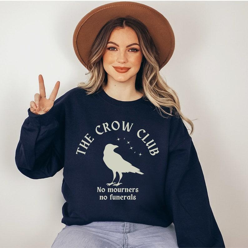 Crow club reading shirt gothic love reading sweatshirt dark academia teacher gift light academia vintage clothing literary book lover gift