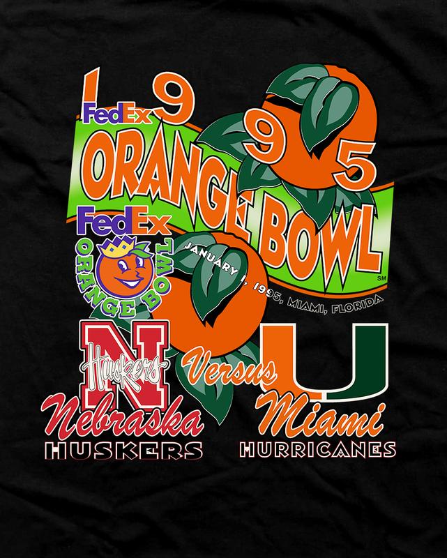 Vintage NCAA Orange Bowl Basketball College T-Shirt Cotton Short-sleeve Retro Streetwear Tshirt Menswear Top