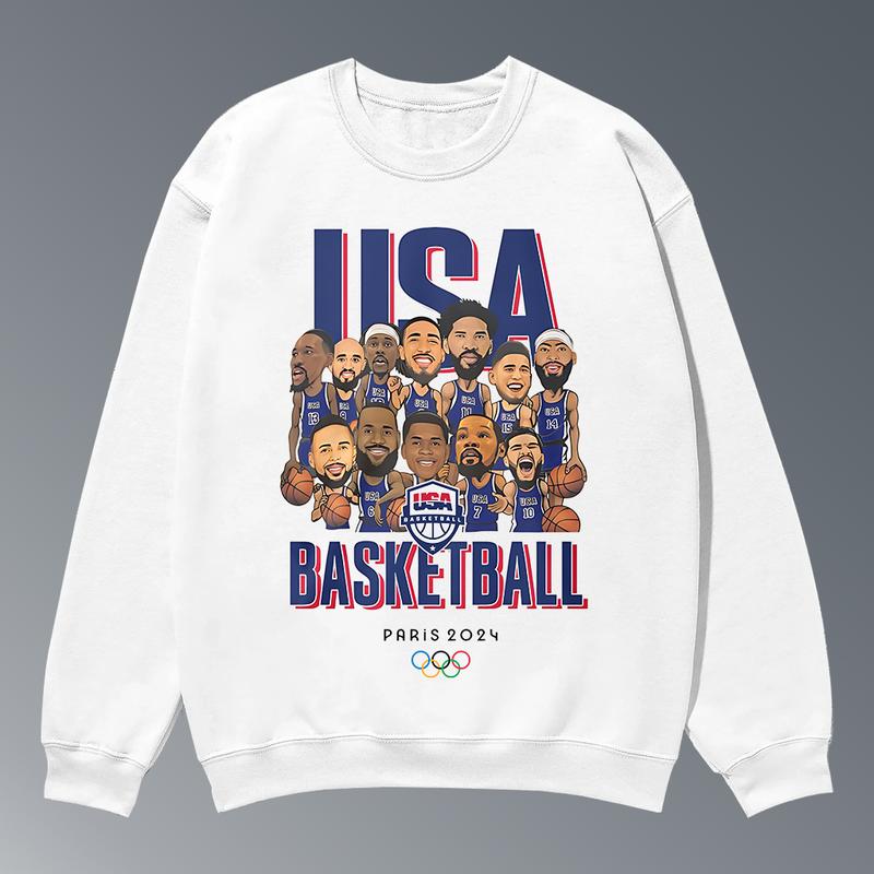 LEBRON'S T-shirt USA Basketball Olympic 2024, Hiphop Retro Vintage 90s Graphic Basketball Shirt, Basketball... (Image 2)