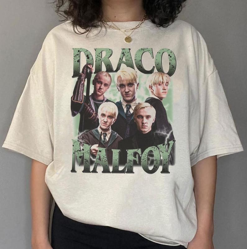 Draco Malfoy Merch, Draco Malfoy Slytherin Shirt, Retro Wizards Castle Sweatshirt, Vintage Hogwarts House Sweatshirt, Potterhead Sweatshirt Gift, Magi