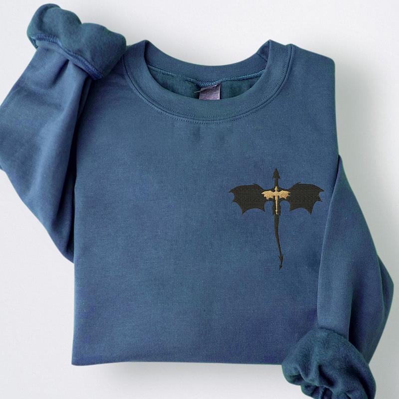 EMBROIDERED Basgiath War College Sweatshirt, Fourth Wing Dragon Rider Violet Sorrengail Xaden Riorson Fantasy... (Image 5)