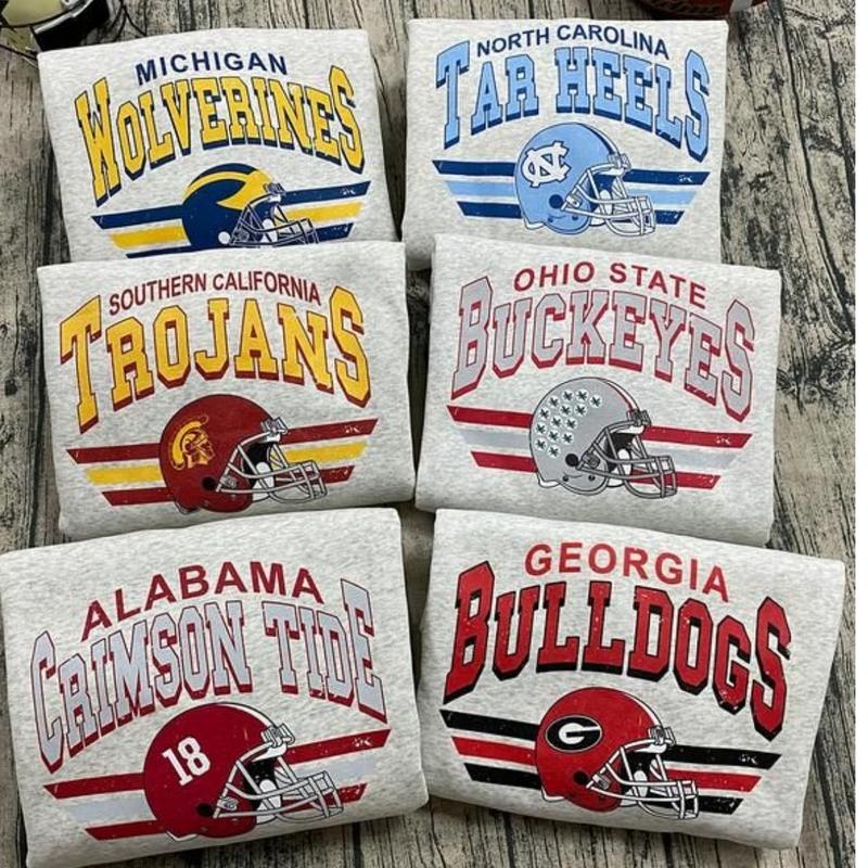 Vintage Football NCAA Sweatshirt, Vintage Sweatshirt All Teams NCAA, Classic Sport Sweatshirt, Gifts For Football Fan Sport. Crewneck Menswear