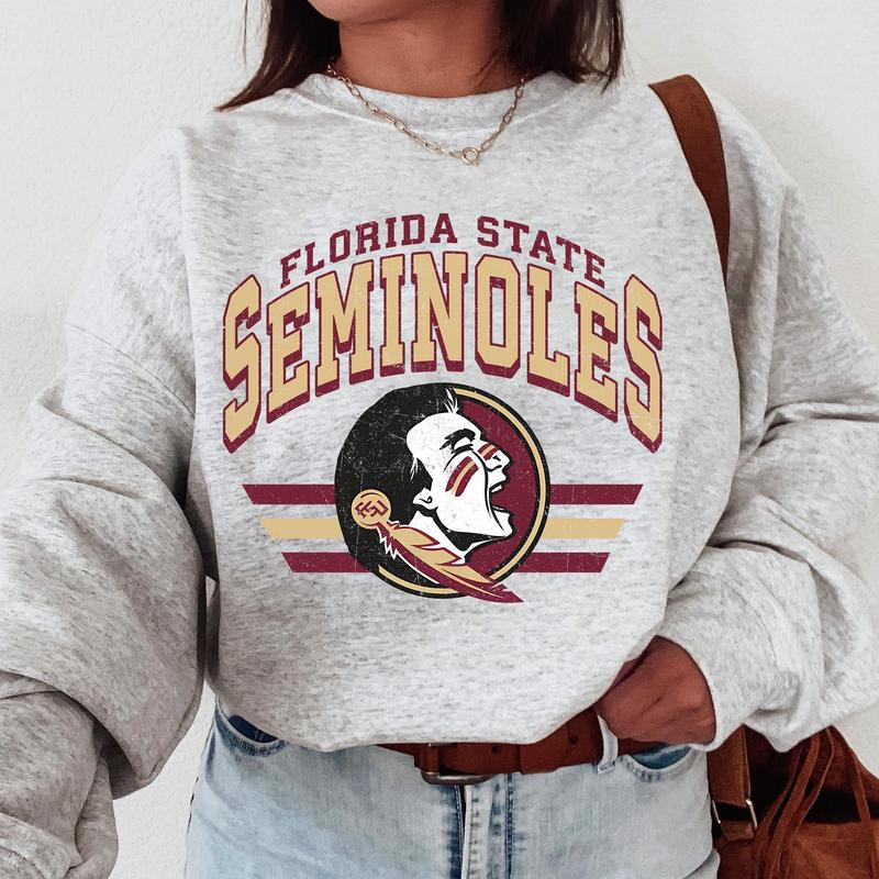 Florida State Seminoles Vintage Football NCAA Sweatshirt, Vintage Sweatshirt NCAA, Classic Sport Sweatshirt, Gifts For Football Fan Sport