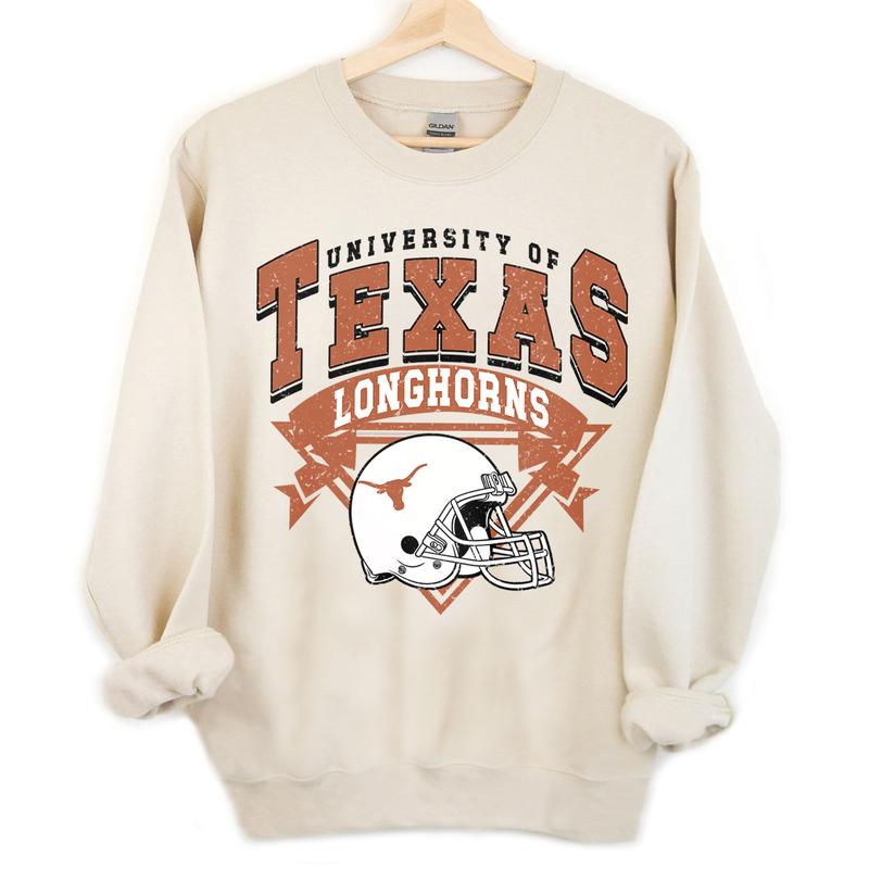 Vintage Texas Longhorns NCAA Football Shirts, Graphic University Sports Shirt, Gift for Fans, Men, Women, Unisex Cotton T-Shirt, Comfort Style
