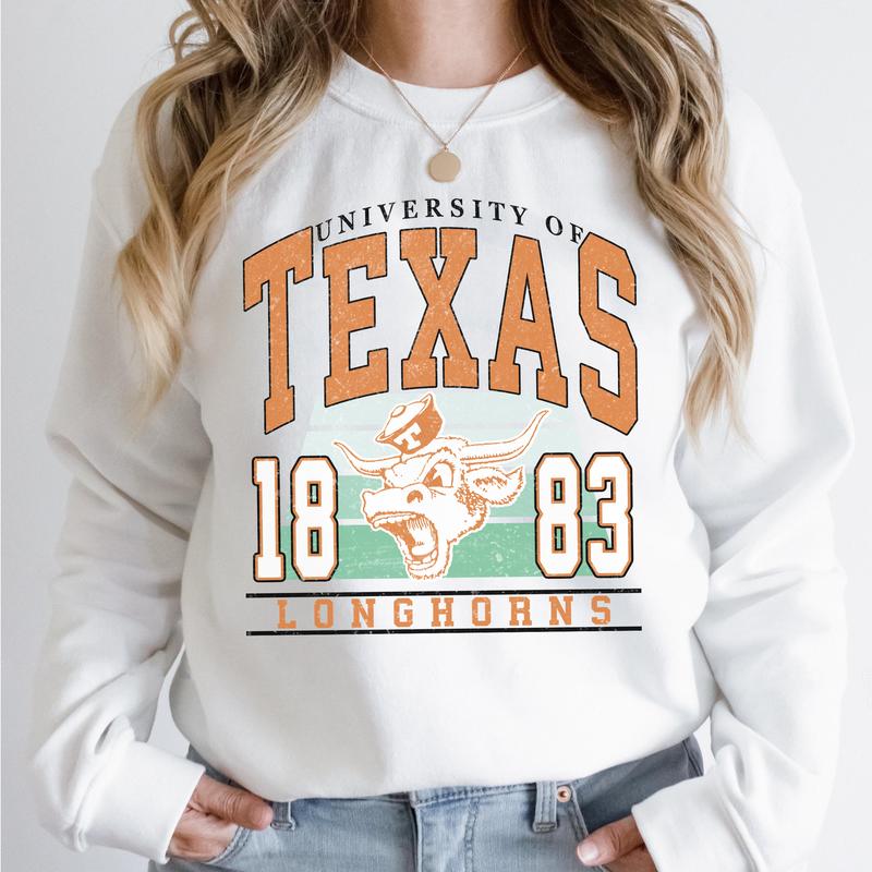 Texas Longhorns Vintage College NCAA Sweatshirt, Vintage Football Sweatshirt NCAA, Classic Sport Sweatshirt, Gifts For Football Fan Sport
