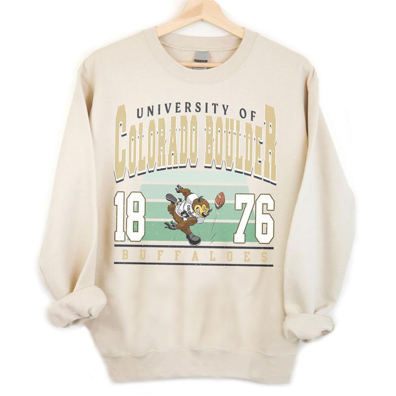 Colorado Buffaloes Vintage NCAA Sweatshirt, Unisex Colorado Football Shirt, Classic Sport Hoodie Gift for Football Fans, Cotton, Sweatshirt, T-Shirt