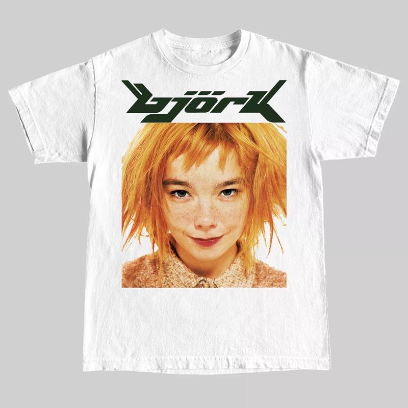 Bjork t shirt 90s Charcoal short sleeve tee classic Unisex Men Women, Bjork vintage shirt, Band Tour Tee, concert tour music, vintage music shirt