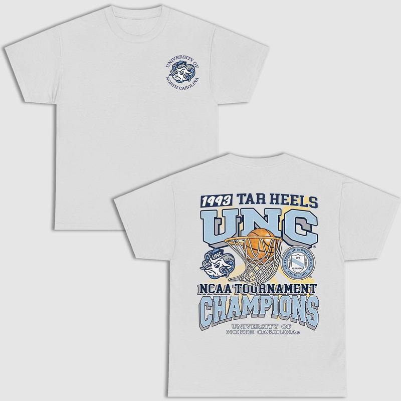 University of North Carolina Tournament Champs Ncaa 2face T-shirt, Graphic Vintage Sports Tees Summer Shirts for Men, Women