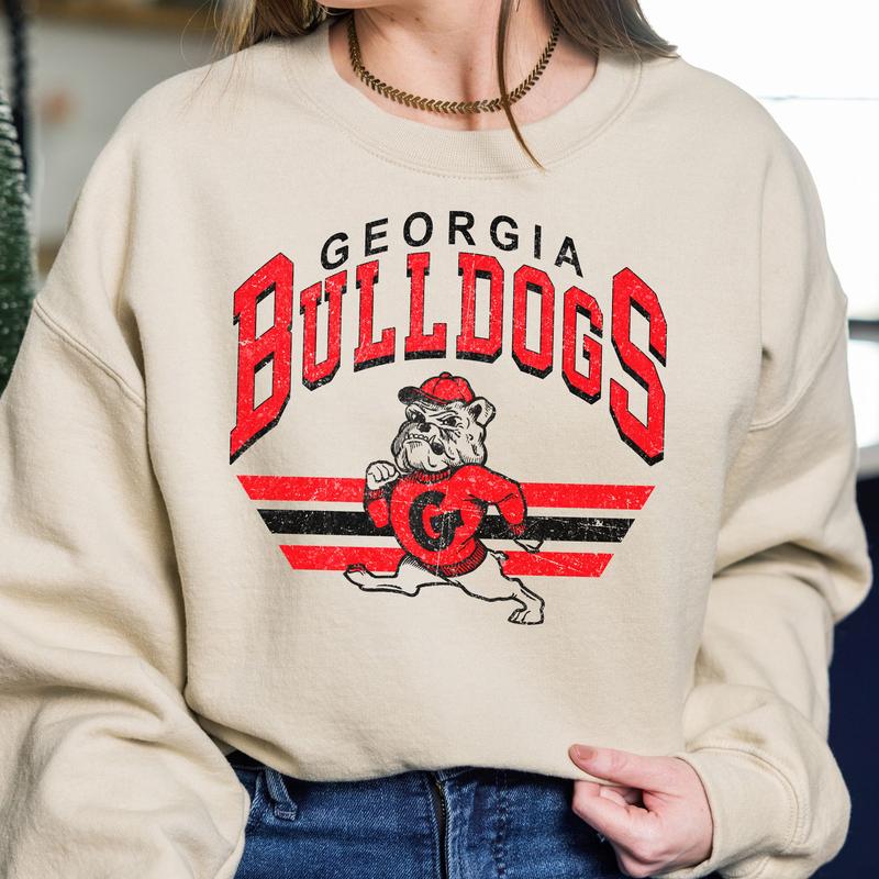 Georgia Bulldogs Vintage  Football NCAA Sweatshirt, Vintage Sweatshirt NCAA, Classic Sport Sweatshirt, Gifts For Football Fan Sport