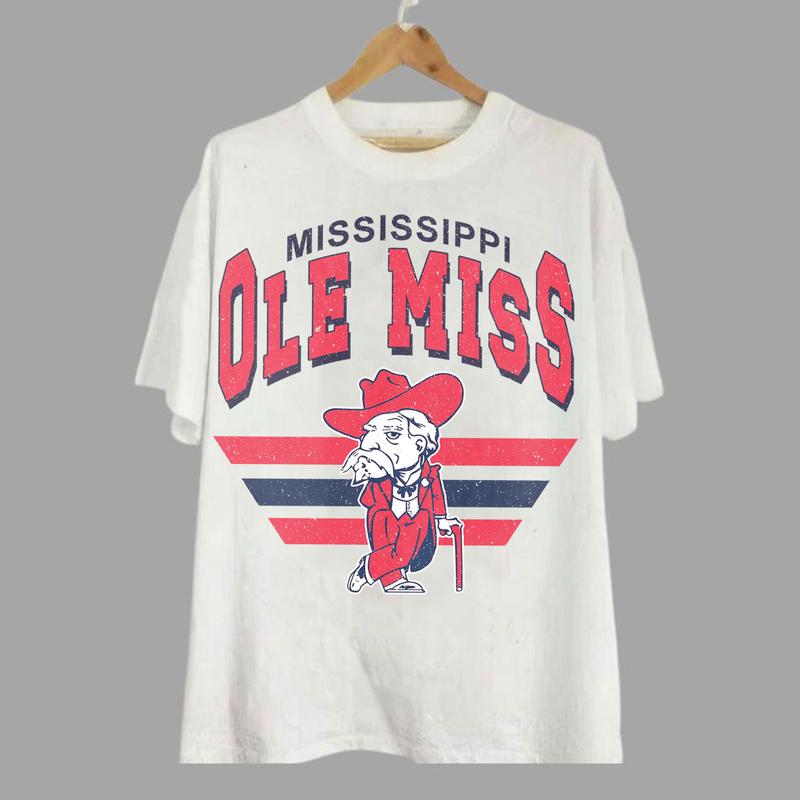 Ole Miss Rebels Vintage NCAA Sweatshirt, Unisex Rebels Football Shirt, Classic Sport Hoodie for Football Fans, Cotton T-Shirt, Hoodie Sweatshirt