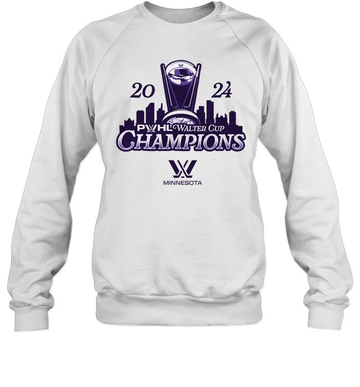 limited Minnesota PWHL Champions 2024 Skyline Graphic shirt