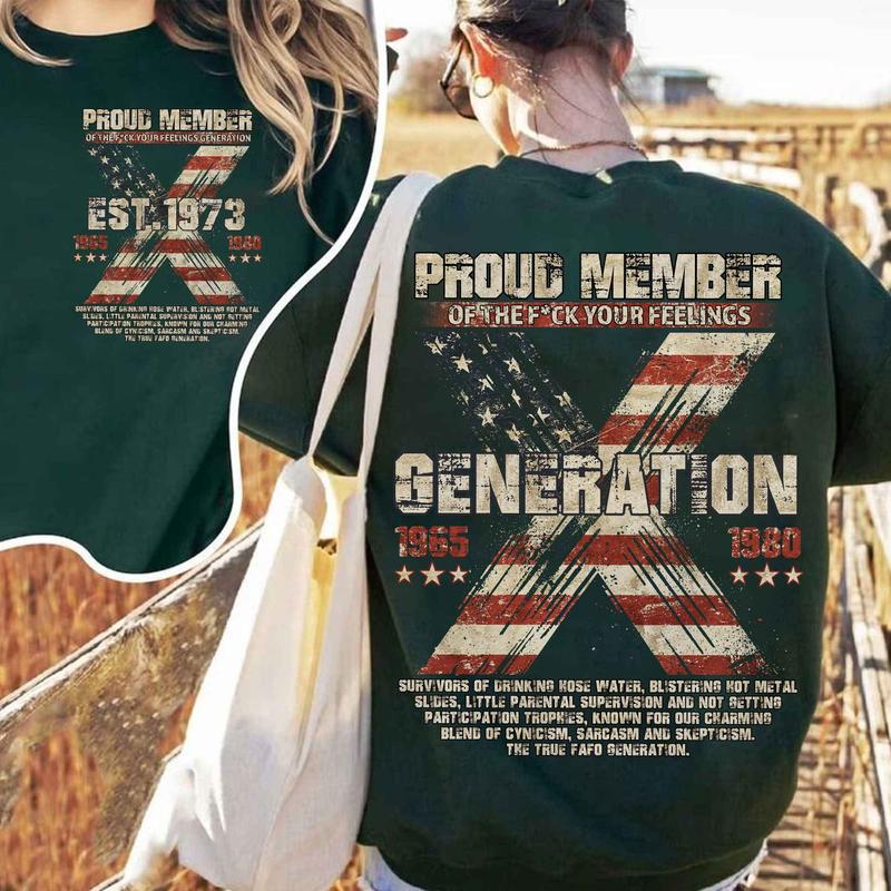 Vintage Est.1973 Custom Year GenX T-shirt, GenX FAFO 2 Side Shirt, Vintage GenX 1965-1980 Shirt Fashion Cotton, For Men, For Women