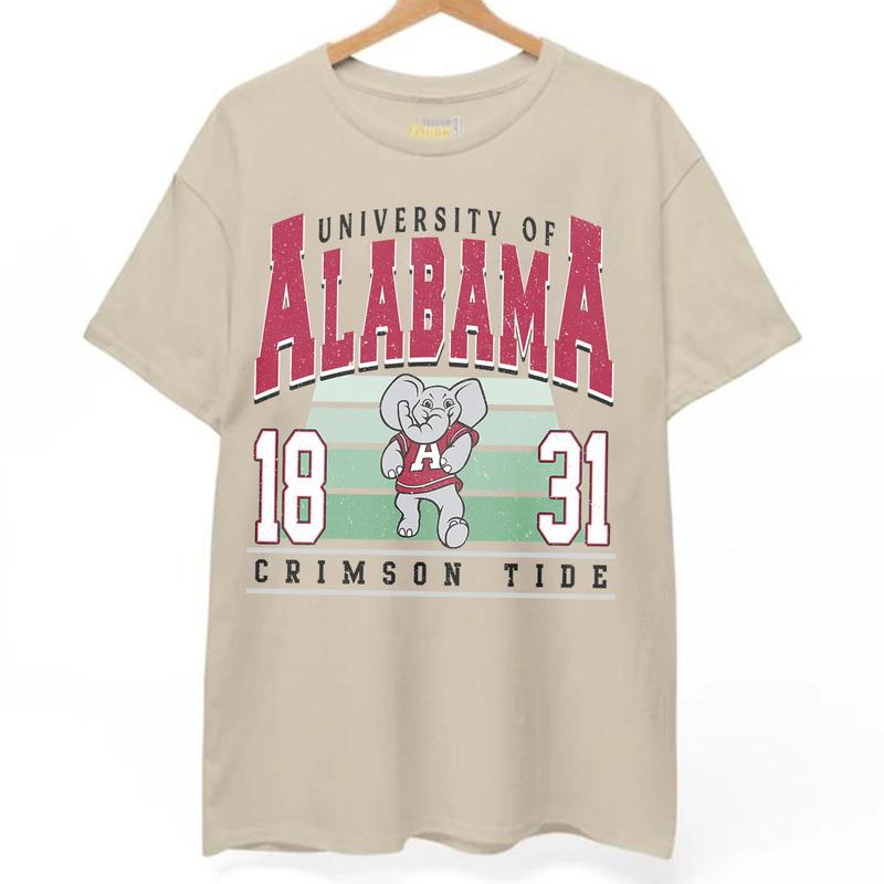 Alabama Crimson Tide Vintage Football NCAA Sweatshirt - Tshirt - Hoodie, University of Alabama Unisex Football NCAA Shirt, Unisex Vintage NCAA Shirt, Classic Football Shirt, Gifts For Football Fan Sport, Cotton, Sweatshirt, Unisex Clothing