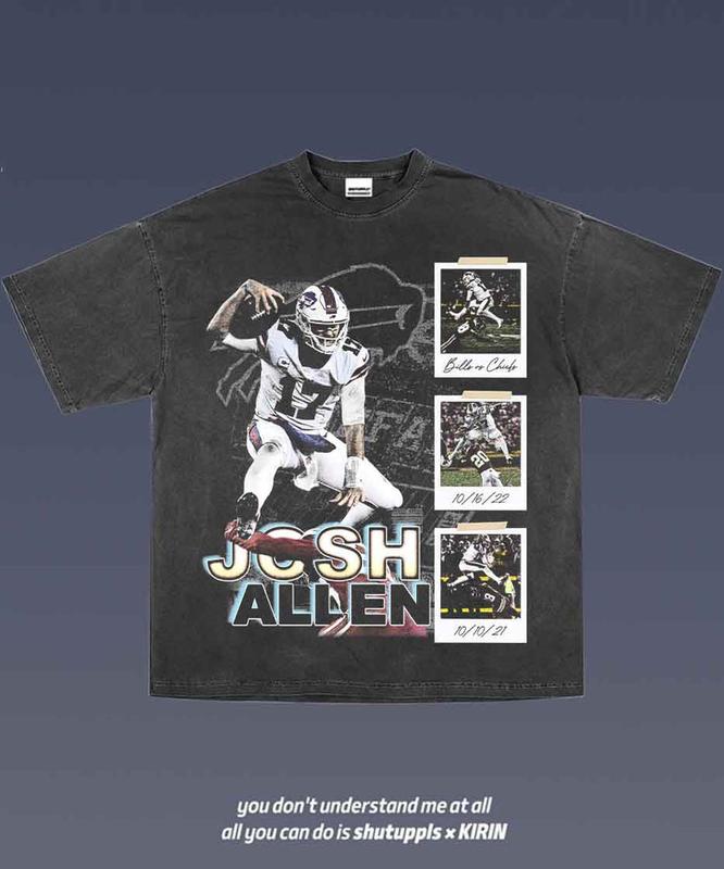 JOSH ALLEN 1.8 VINTAGE TEE  AMERICAN FOOTBALL  GIFT FOR FAN