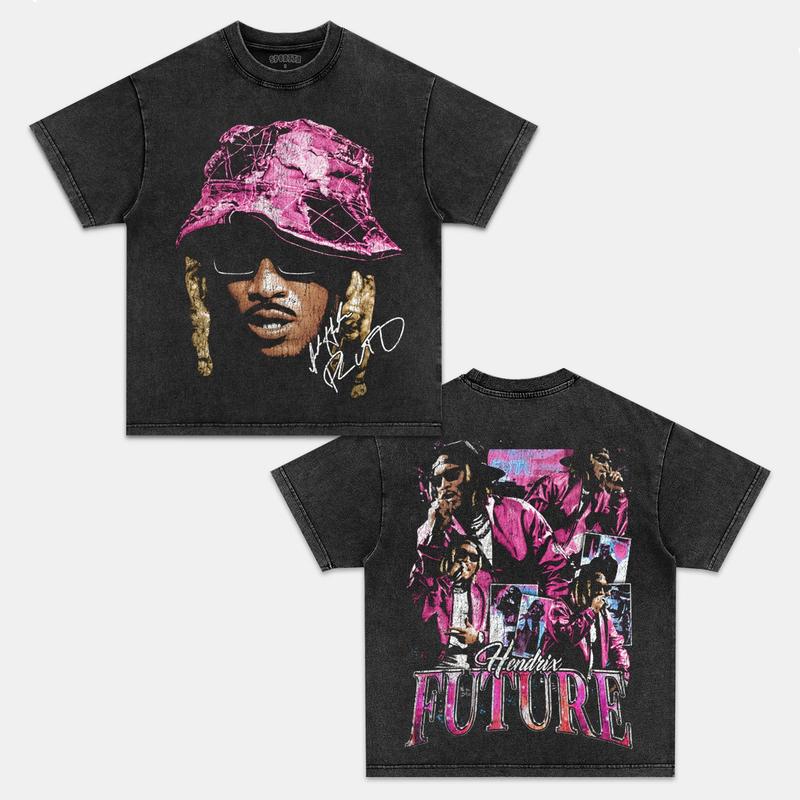 FUTURE HENDRIX Double Printed Short Sleeve Tee Cotton Vintage Shirt To Match Sneaker Hiphop Clothing Rapper Merch Shirt, Hiphop Tour Concert 2024, Gif