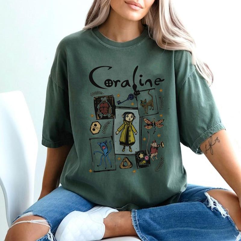 Halloween Coraline Shirt, Spooky movie Sweatshirt, Coraline Doll Shirt, Movie Vintage hr, Wybie her friend Dreaming Cotton