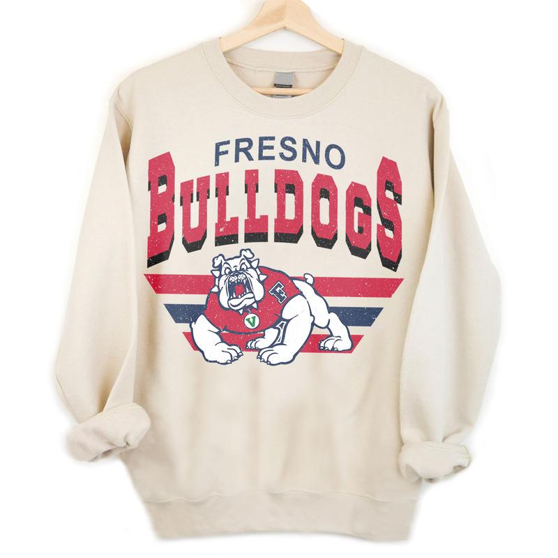 Fresno State Bulldogs Vintage Football NCAA Sweatshirt - Tshirt - Hoodie, California State University,Fresno Unisex Football NCAA Shirt,Unisex Vintage NCAA Shirt,Classic Football Shirt,Gifts For Football Fan Sport,Cotton,Sweatshirt,Gifts For Men and Women