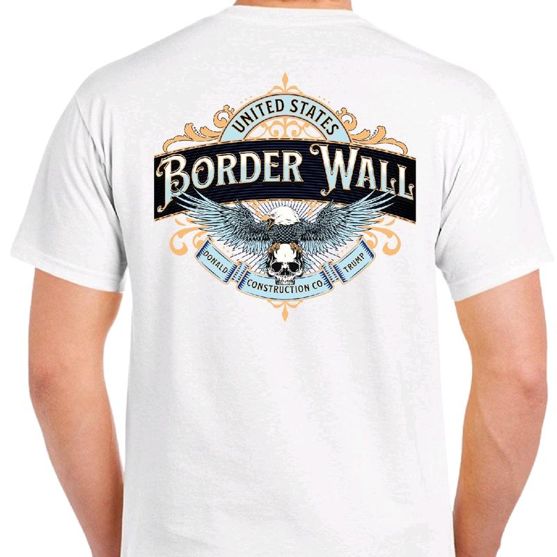 Border Wall Construction Co. T-shirt Menswear Cotton Tshirt Casual t shirt trump Hoodie Sweatshirt | TeeSparky.com (Image 1)