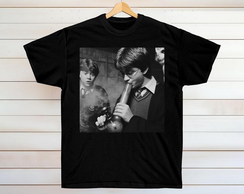 Vintage Meme 90s Comfort T-shirt, Funny Harry And Ron Smoking Comfort Shirt, Potter Tshirt Wizarding Fan Christmas Birthday Gift Potter. Comfort Color