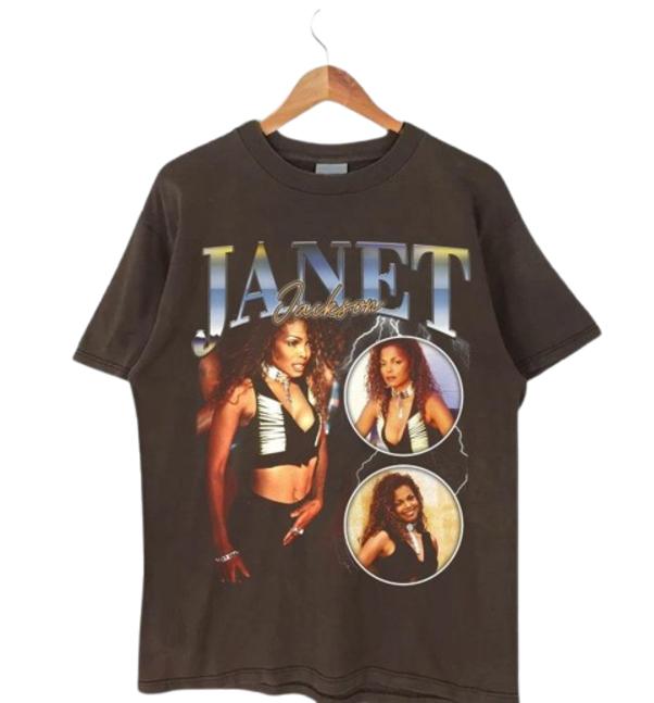 90s Janet Jackson Vintage T shirt, Hip Hop shirt, Gift for her, Gift for him, Gift for fan Cotton Menswear