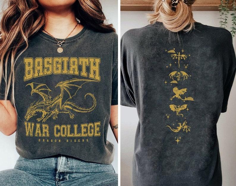 Fourth Wing Double-Sided Sweatshirt, Basgiath War College Shirt, Fourth Wing Shirt, Bookish Dragon Rider Shirt,... (Image 5)