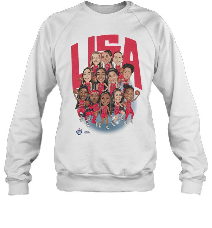 Playa Society 2024 Usa Basketball Roster New Shirt