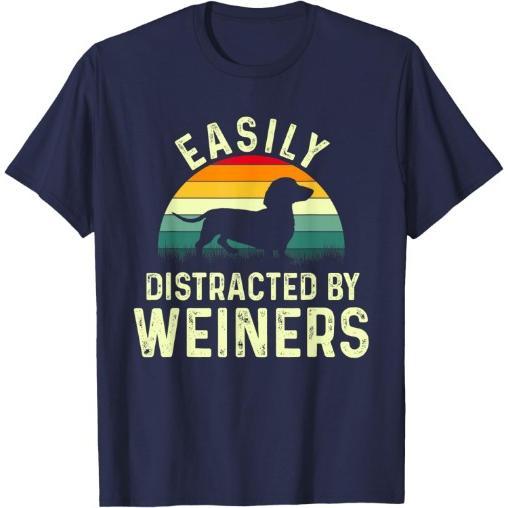 Dachshund Weiner Dog, Easily Distracted By Weiners T-Shirt Made in USA Hoodie Sweatshirt | TeeSparky.com (Image 2)