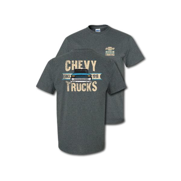 Chevy Trucks Since 1918 T-Shirt - Vintage Cotton Casual Crewneck Graphic Fan Tee