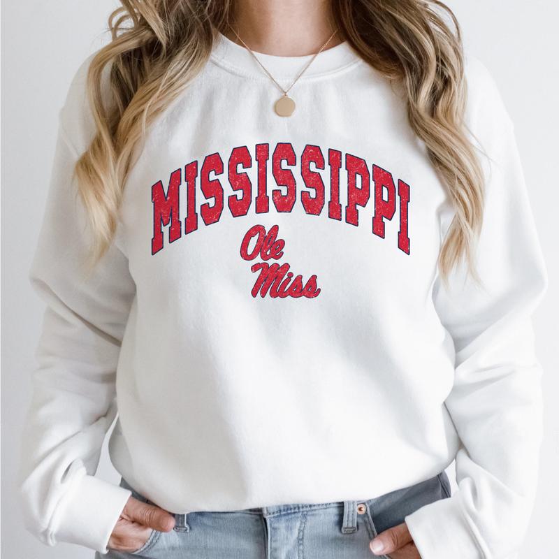 Ole Miss Rebels Vintage Football NCAA Trendy Sweatshirt, University of Mississippi Unisex Football NCAA Shirt, Gift For Men, Gift For Girls, Crewneck, Cotton, Sweaters, Pullover