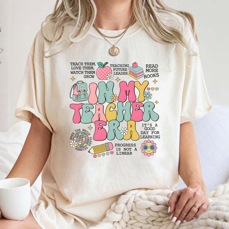 Vintage In My Teacher Era Shirts, Back to School 2024 Gift for Teachers, School Teacher Sweatshirt
