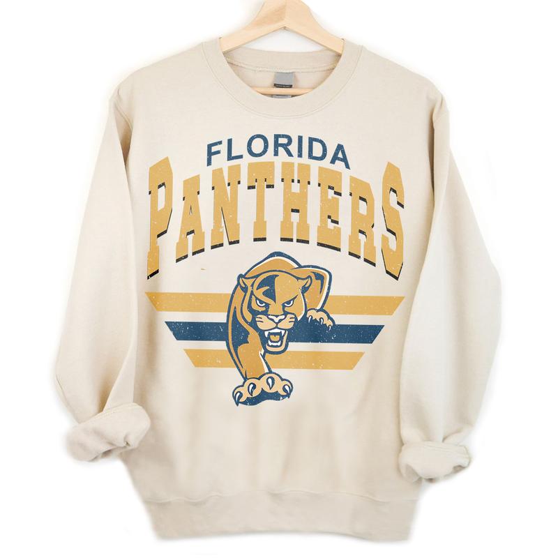 FIU Panthers Vintage NCAA Sweatshirt, Unisex FIU Football Shirt, Classic Sport Hoodie for Fans, Gifts For Men and Women, Cotton, T-Shirt