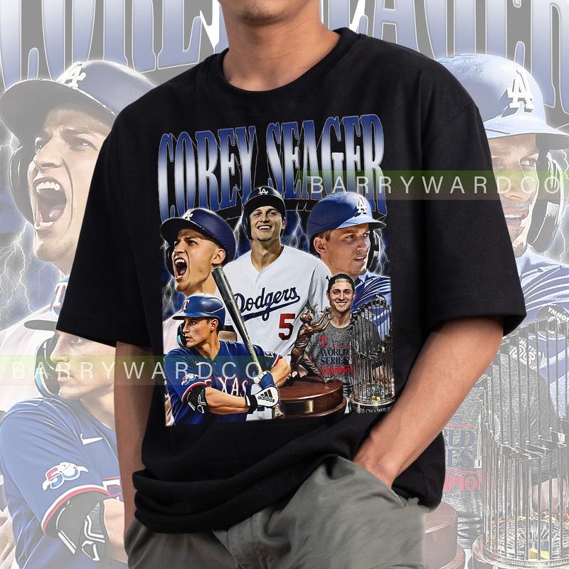 Corey Seager vintage 90s Shirt  Sweatshirt  Hoodies, Corey Seager Graphic Tee, Corey Seager Sweater, Baseball Shirt, Gift For Her and Him, 90s Basebal
