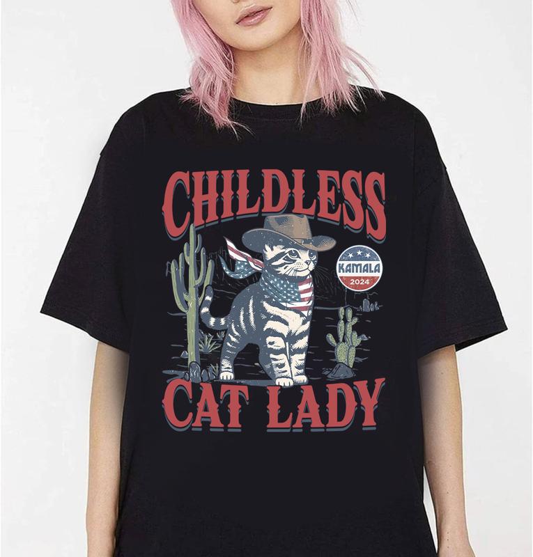 Vintage Childless Cat Lady Cowboy ShirtsSweatshirtHoodie