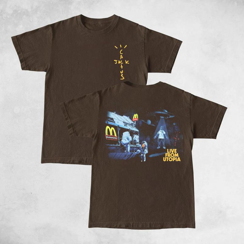 Travis Cactus Mcdonald Live From Utopia Cotton Unisex Shirt Rap Shirt Rapper Rap Tee Hiphop Shirt Music Tour Merch Gift for Him Gift For Her Vintage Y