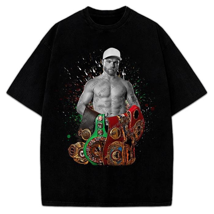 Canelo Alvarez Undisputed Champ Mexico Goat Saul Alvarez Boxing Vintage Style Graphic Design T-Shirt Crewneck Cotton
