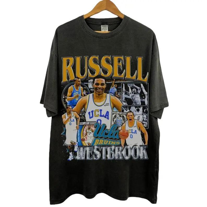 Vintage 90s RUSSELL WESTBROOK OKC Graphic Tee, Retro Basketball Shirt Unisex Graphic Tee Cotton Menswear